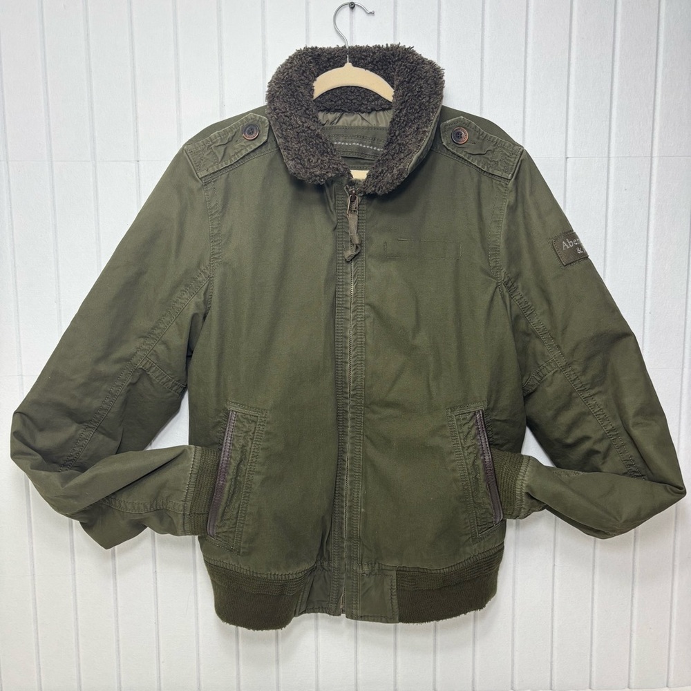 ABERCROMBIE & FITCH GILL BROOK JACKET COAT OLIVE GREEN MENS SIZE L
